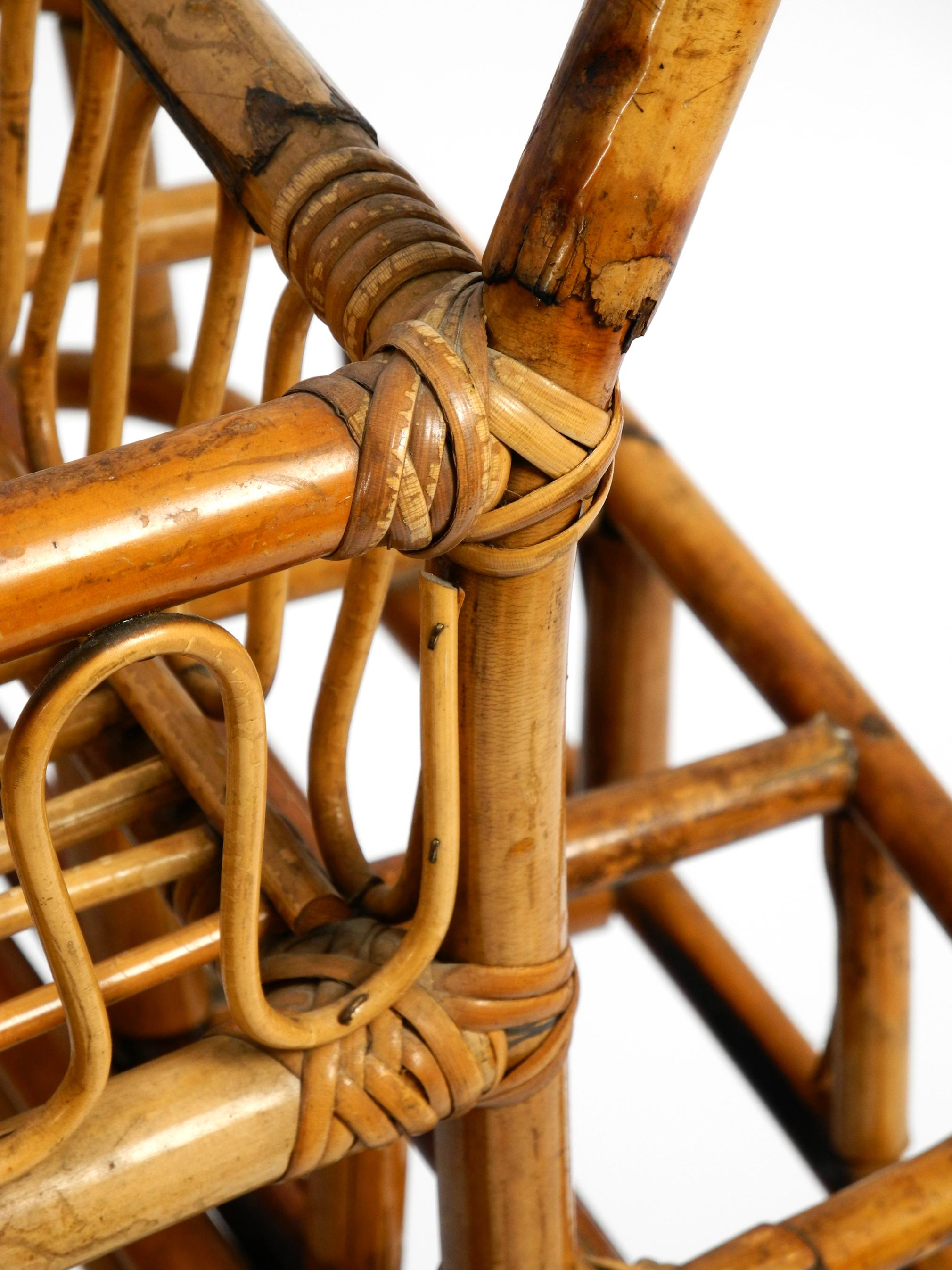 Beautiful Mid Century Italian Bar Cart, Serving Trolley Made Entirely of Bamboo 15