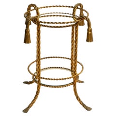 Beautiful Midcentury Italian Regency Gilded Iron Side Table by Li Puma Firenze