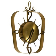 Used Beautiful Mid Century Kienzle brass wall clock with original battery drive