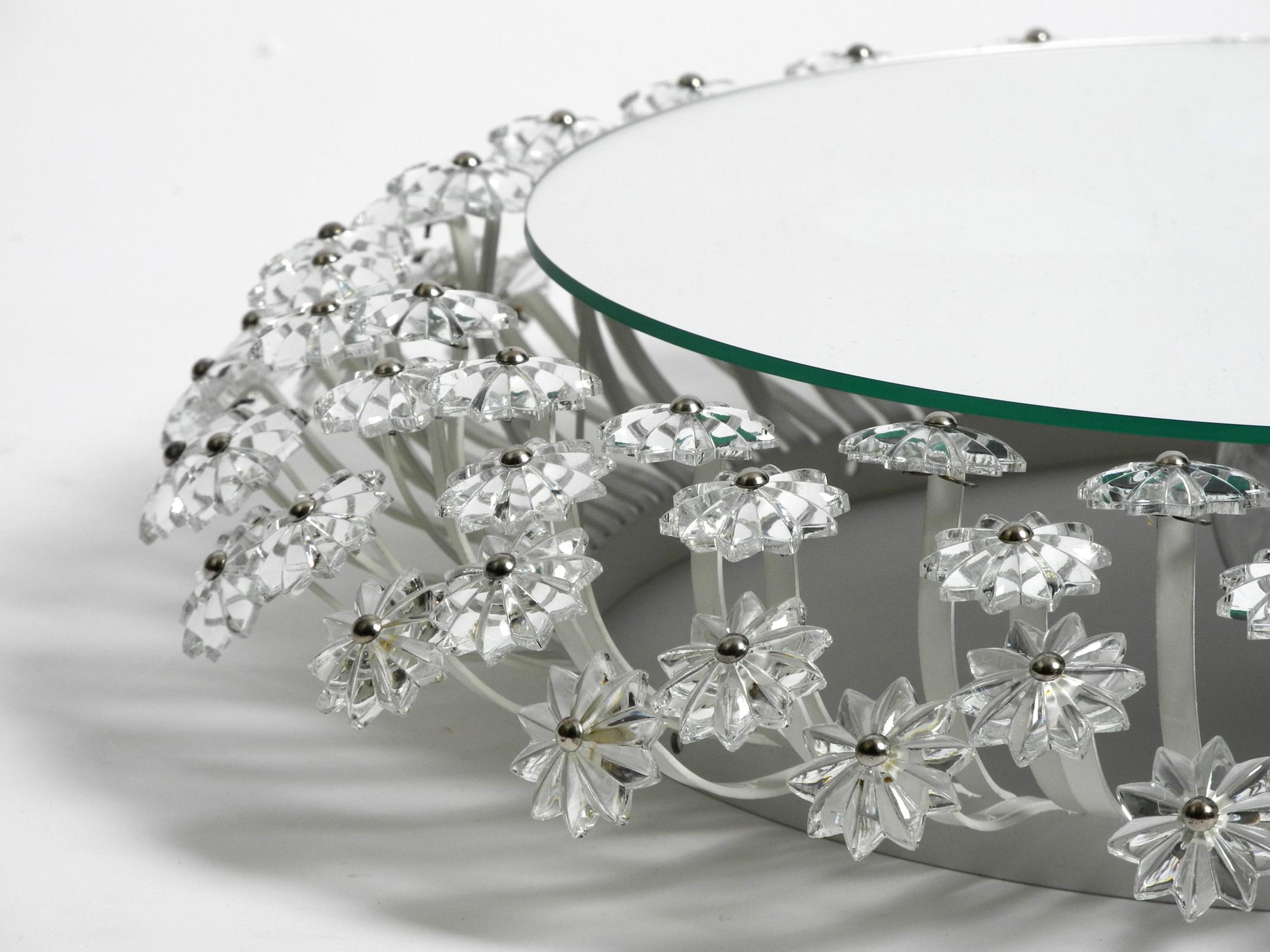 Beautiful Mid-Century Modern Backlit Mirror with Flowers by Schöninger München 10