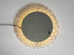 Beautiful Mid-Century Modern Backlit Mirror with Flowers by Schöninger München