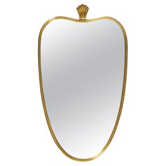 Beautiful Mid Century Modern brass wall mirror by Munich Zierspiegel