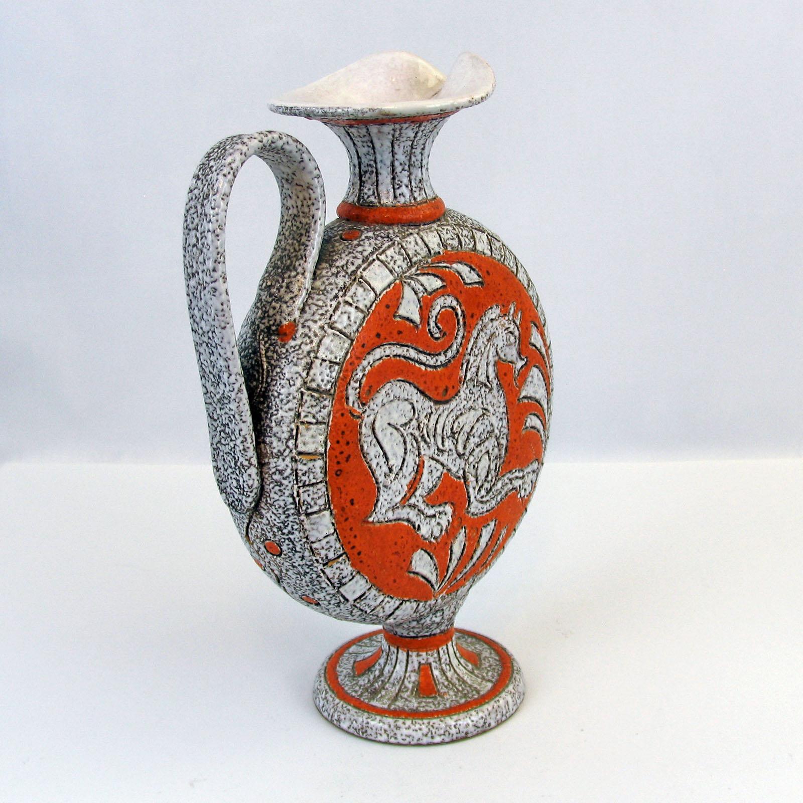 Schöner Mid-Century Modern-Krug aus Keramik (Mitte des 20. Jahrhunderts) im Angebot