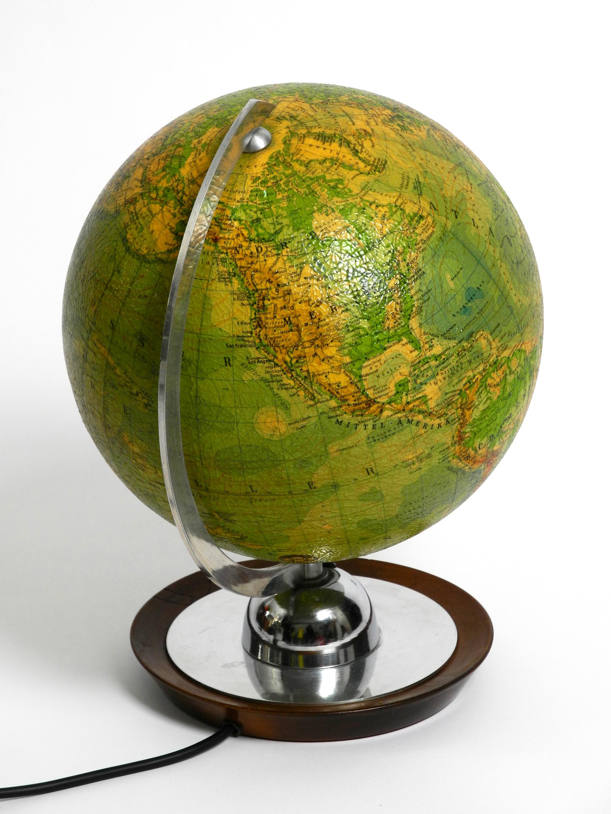 Beautiful Midcentury Modern Glass Illuminated Globe from Jro Globus 5