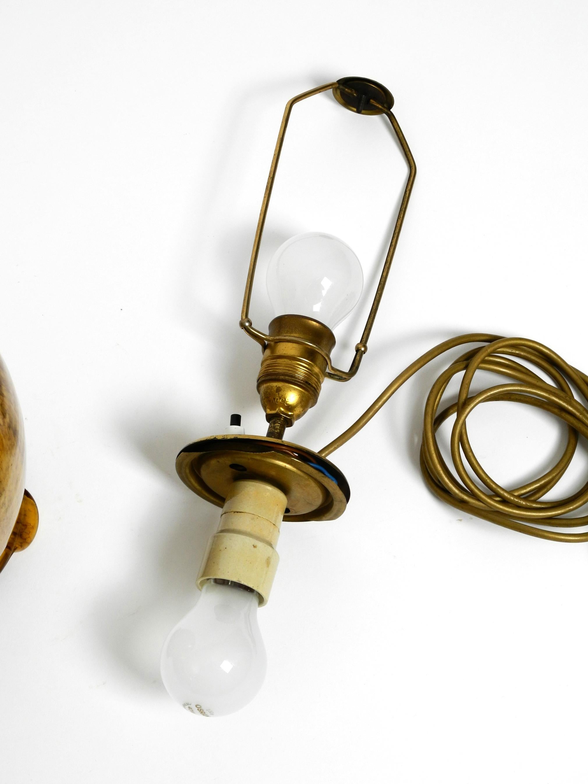 Beautiful Mid Century Modern glass table lamp by WMF Ikora with two sockets 9
