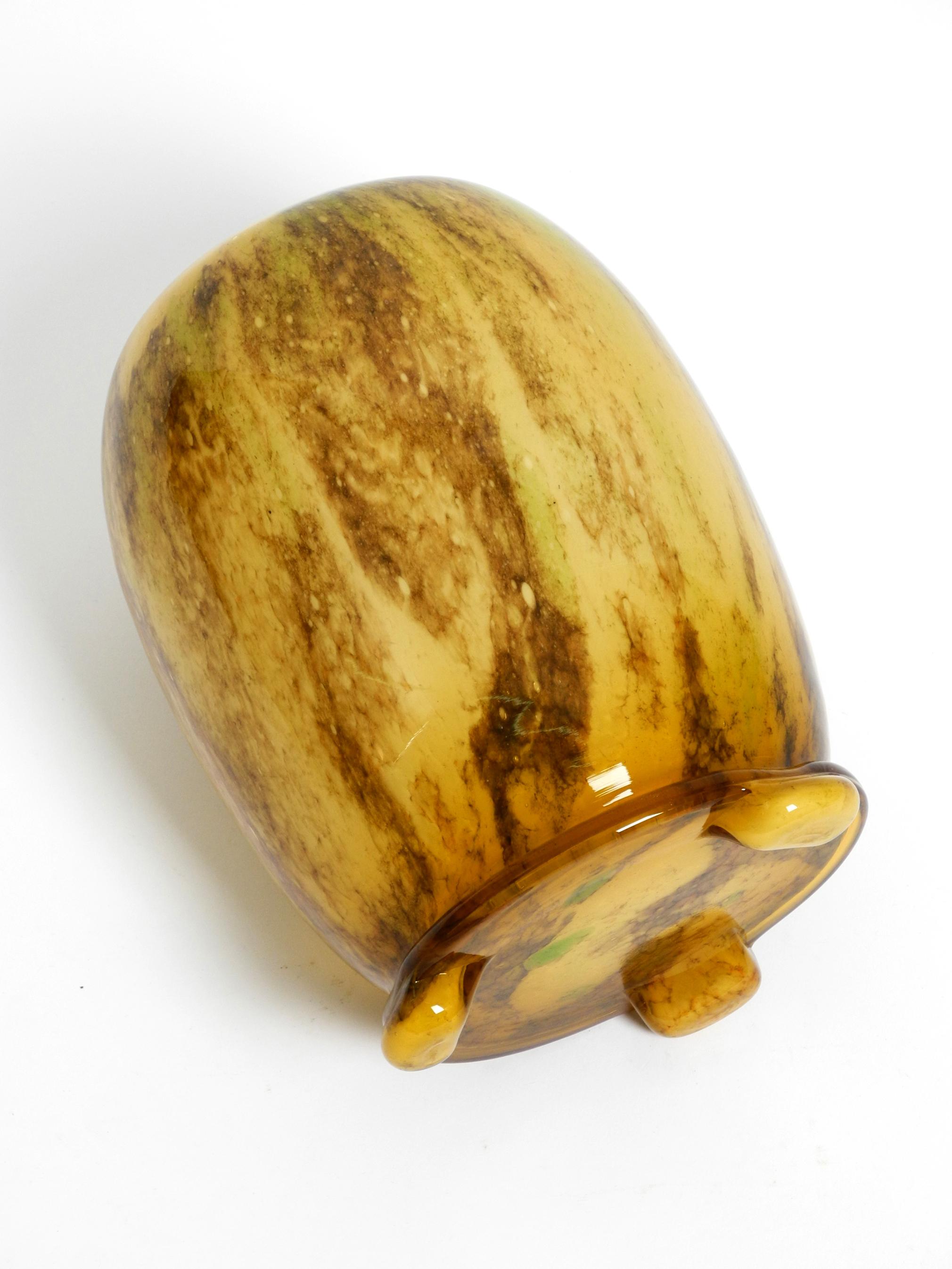 Mid-20th Century Beautiful Mid Century Modern glass table lamp by WMF Ikora with two sockets