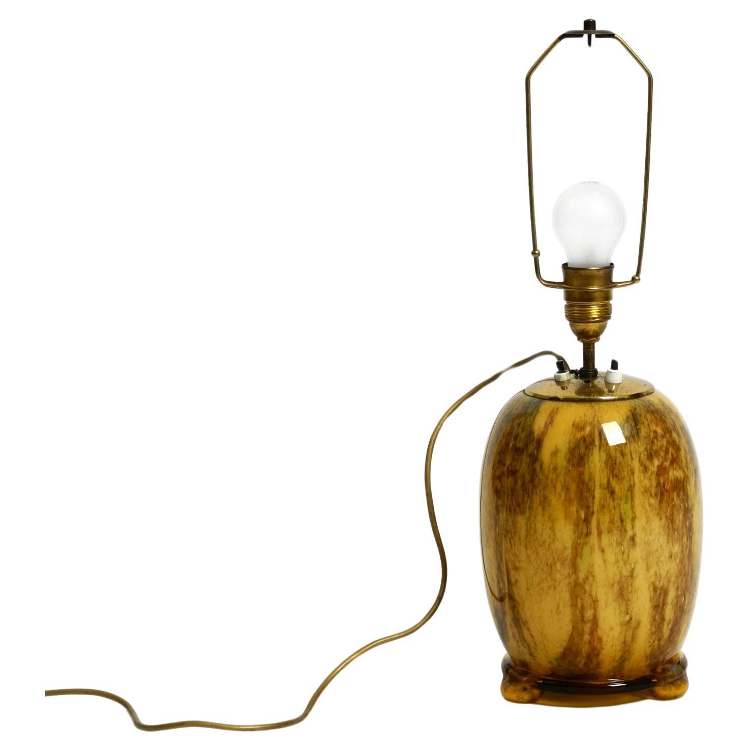 Beautiful Mid Century Modern glass table lamp by WMF Ikora with two sockets For Sale