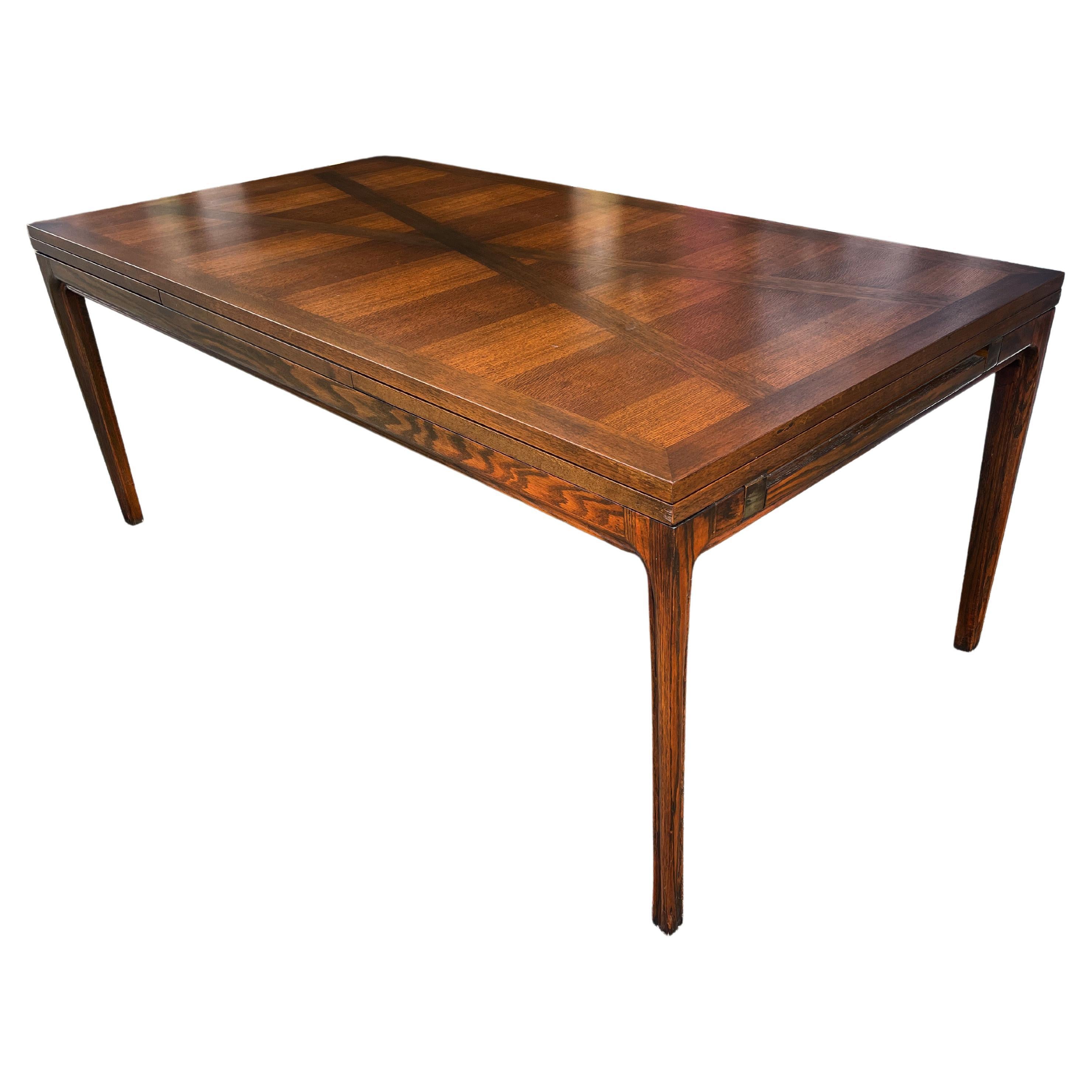 American Beautiful Mid Century Modern Romweber Jasper Oak Extension Dining Room Table