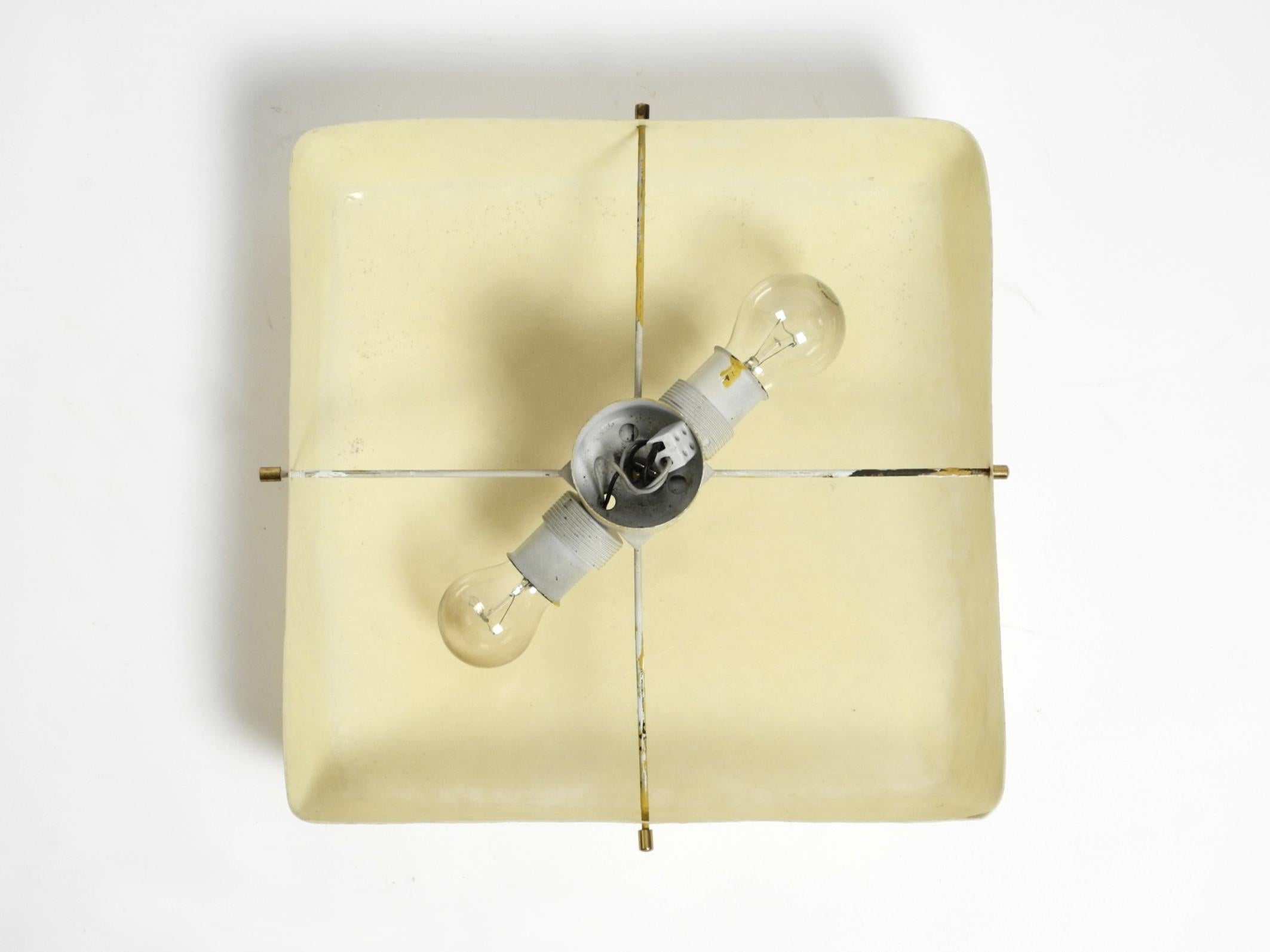 Bellissima lampada da soffitto o da parete in fibra di vetro quadrata del Mid Century Modern in vendita 6