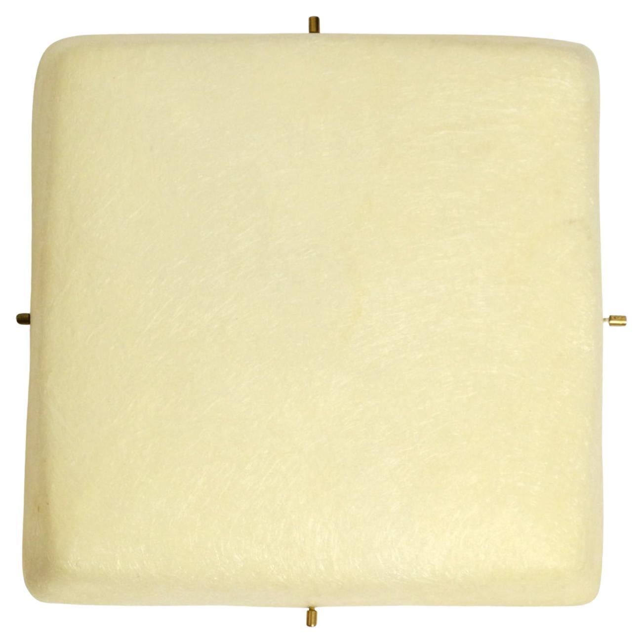 Bellissima lampada da soffitto o da parete in fibra di vetro quadrata del Mid Century Modern