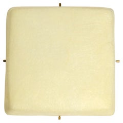 Schöne quadratische Decken- oder Wandleuchte aus Fiberglas aus der Mitte des Jahrhunderts