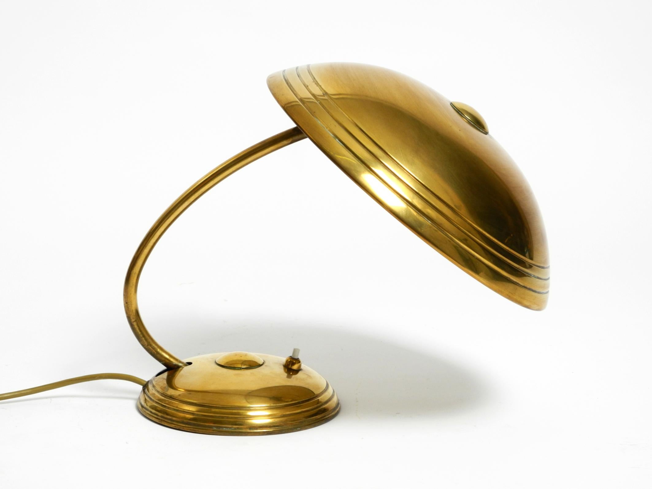Beautiful Mid Century Modern table lamp by Helo made of shiny brass In Good Condition In München, DE