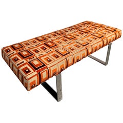 Antique Beautiful Mid-Century Modern Upholstered Bench