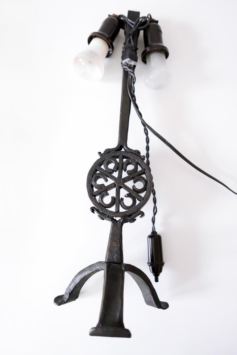 Beautiful MidCentury Modern Wrought Iron Night Table Lamp, 1960s