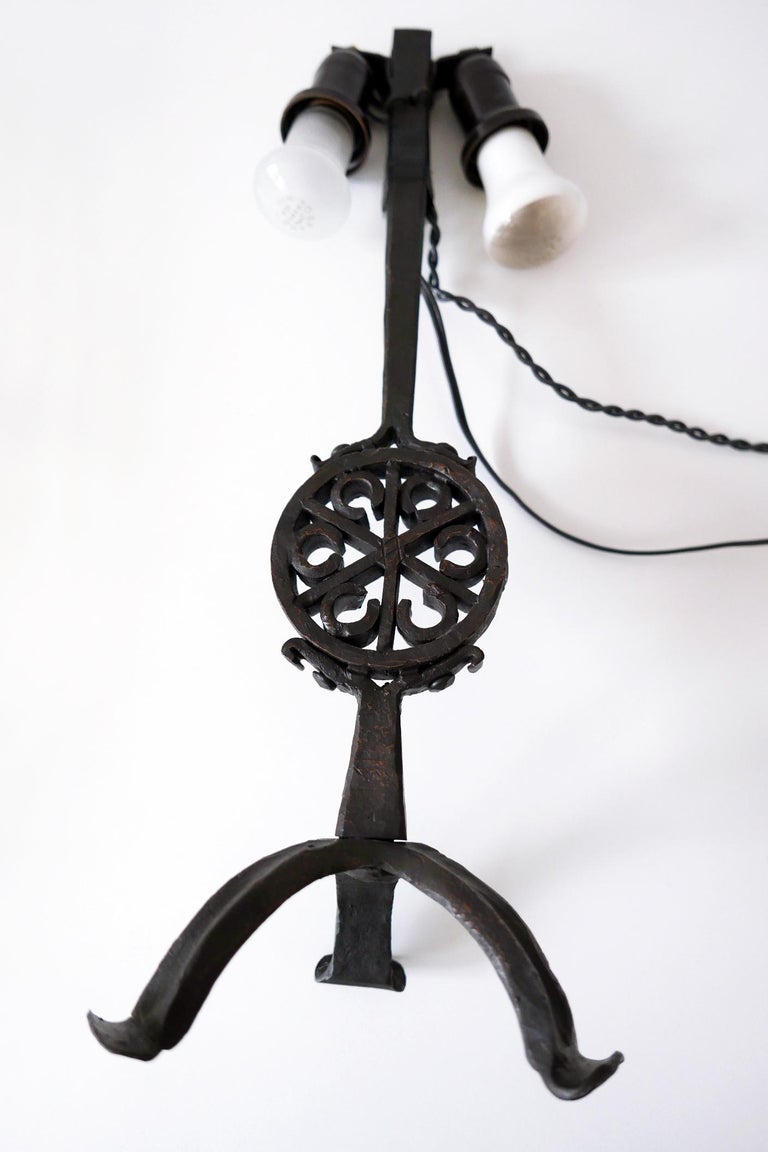 Beautiful MidCentury Modern Wrought Iron Night Table Lamp, 1960s