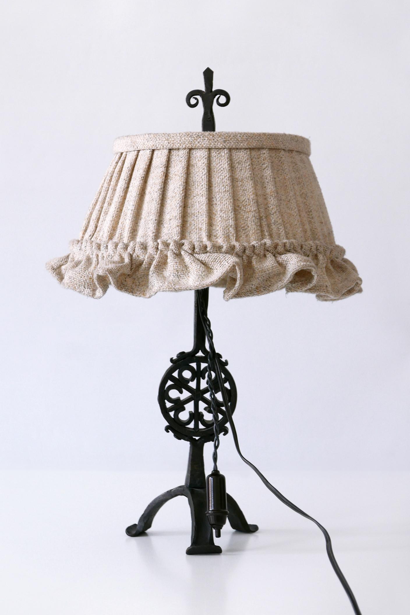 Beautiful Mid-Century Modern Wrought Iron Night Table Lamp, 1960s, Germany For Sale 1
