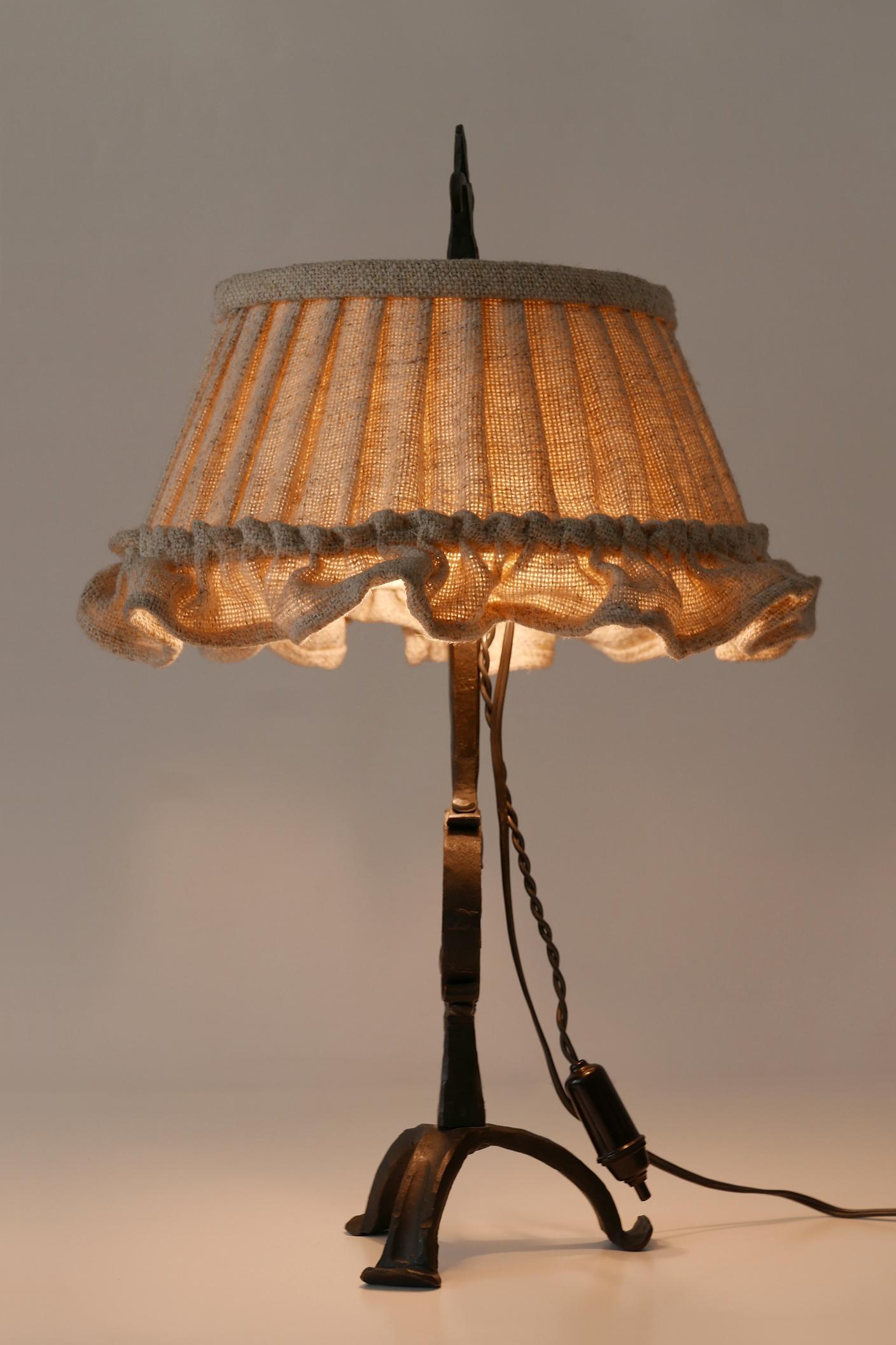 Beautiful Mid-Century Modern Wrought Iron Night Table Lamp, 1960s, Germany For Sale 3