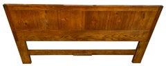 Beautiful Mid-Century Oak & brass King Bed Headboard for Henredon