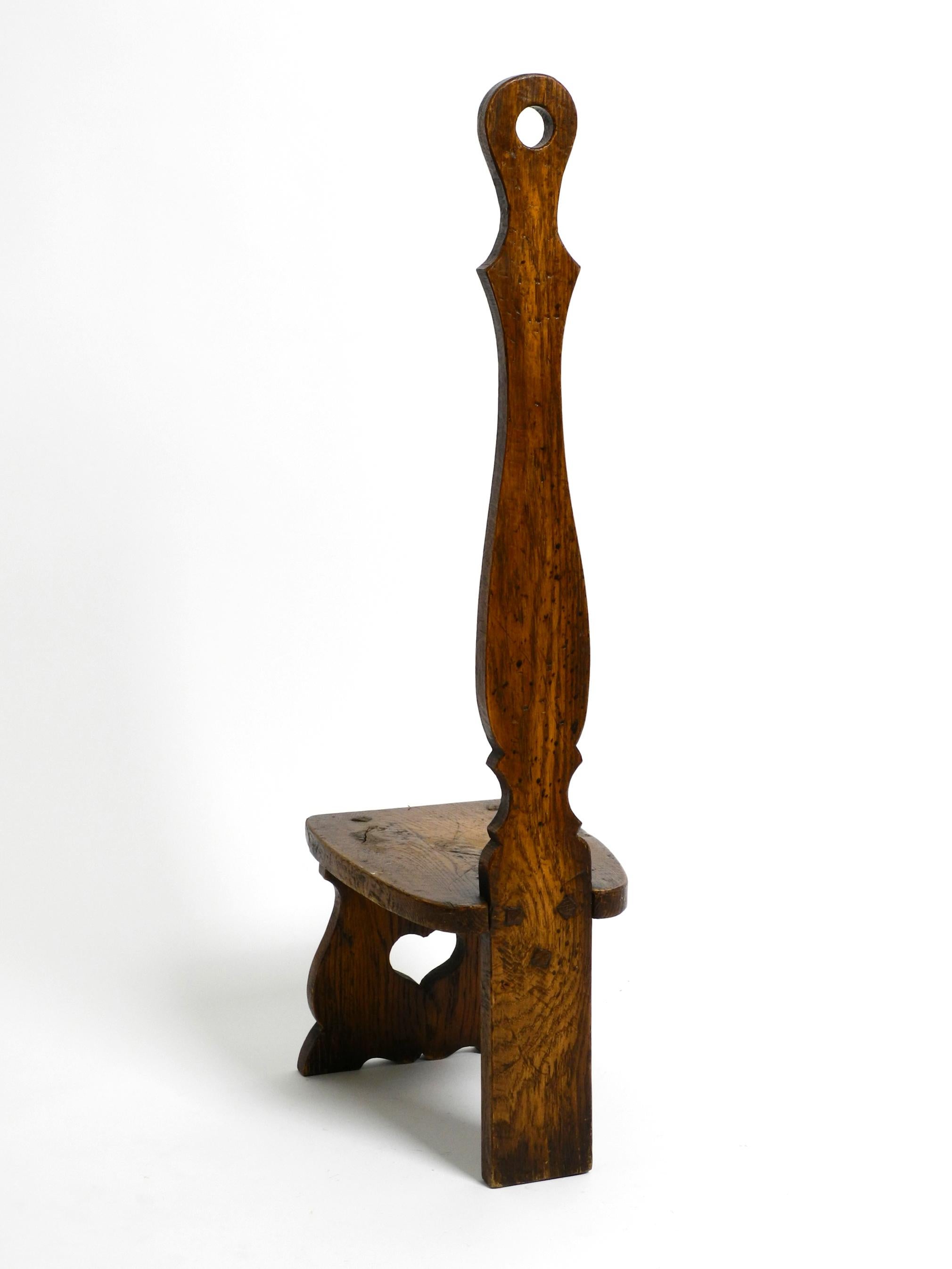 Mid-Century Modern Beautiful Mid Century Oak Stool with Backrest