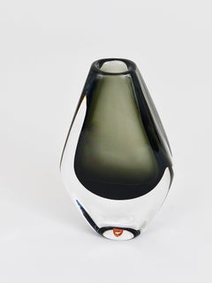 Schöne Midcentury Orrefors Nils Landberg Sommerso Vase:: Schweden:: 1950er Jahre