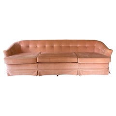 Beautiful Mid Century Pink Tufted Velvet Sofa Couch Daybed