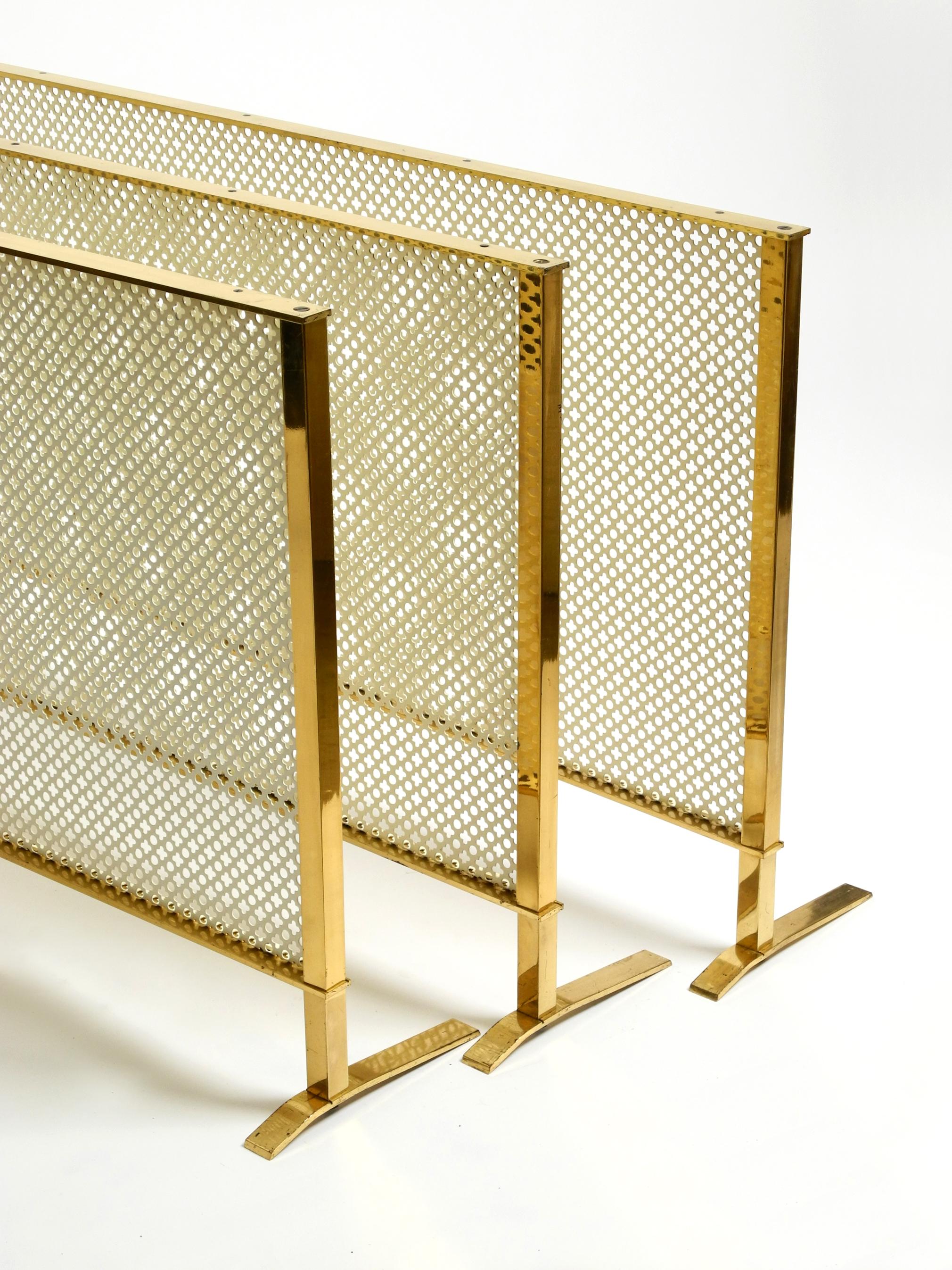 Beautiful Mid Century Radiator Covering Made of Brass and Perforated Sheet Metal For Sale 1