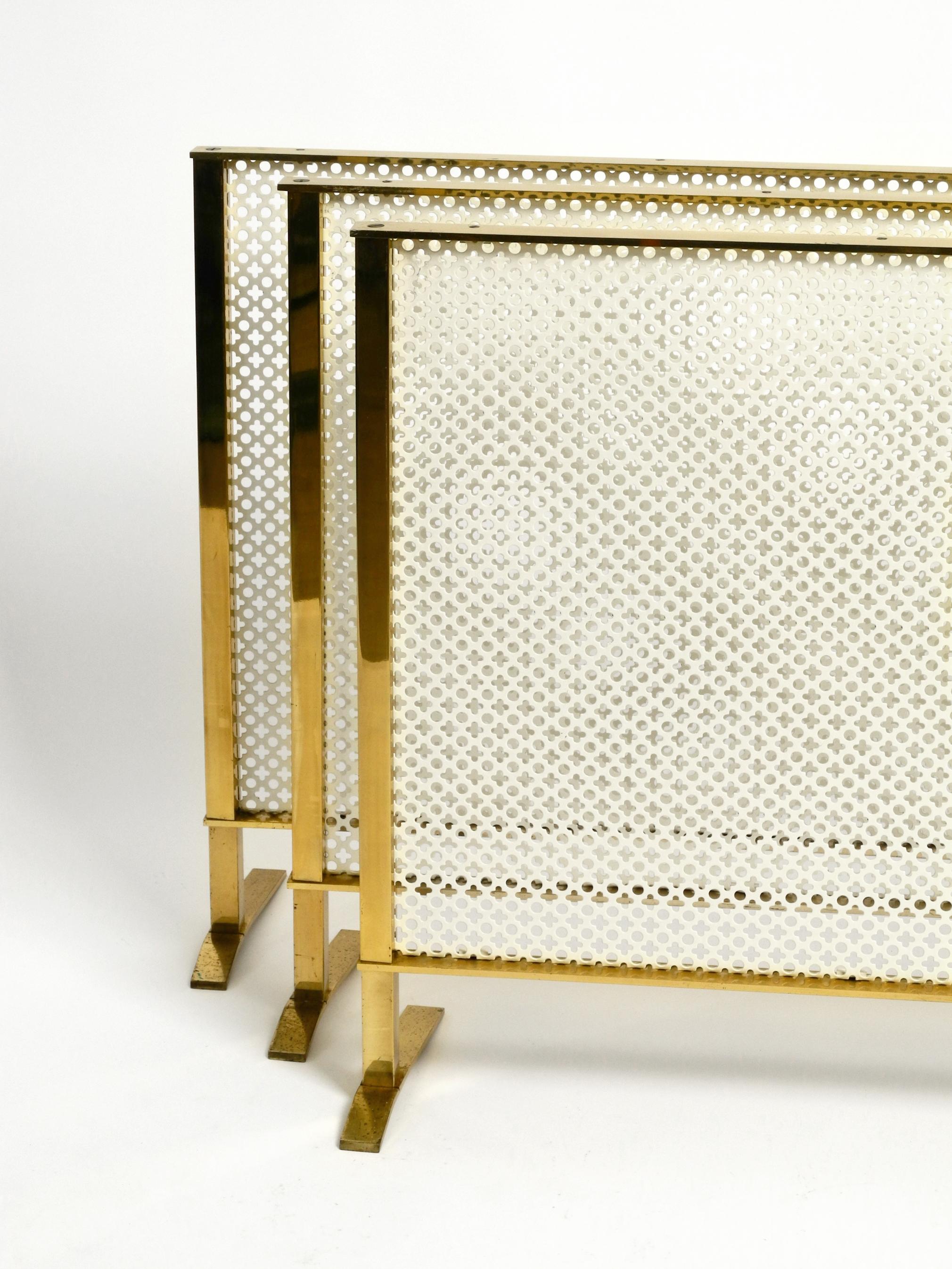 Beautiful Mid Century Radiator Covering Made of Brass and Perforated Sheet Metal For Sale 2