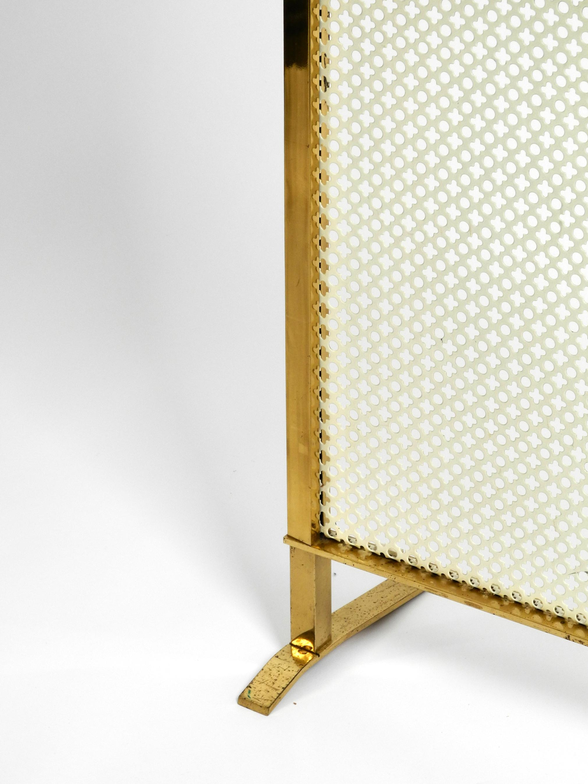 Beautiful Mid Century Radiator Covering Made of Brass and Perforated Sheet Metal For Sale 3