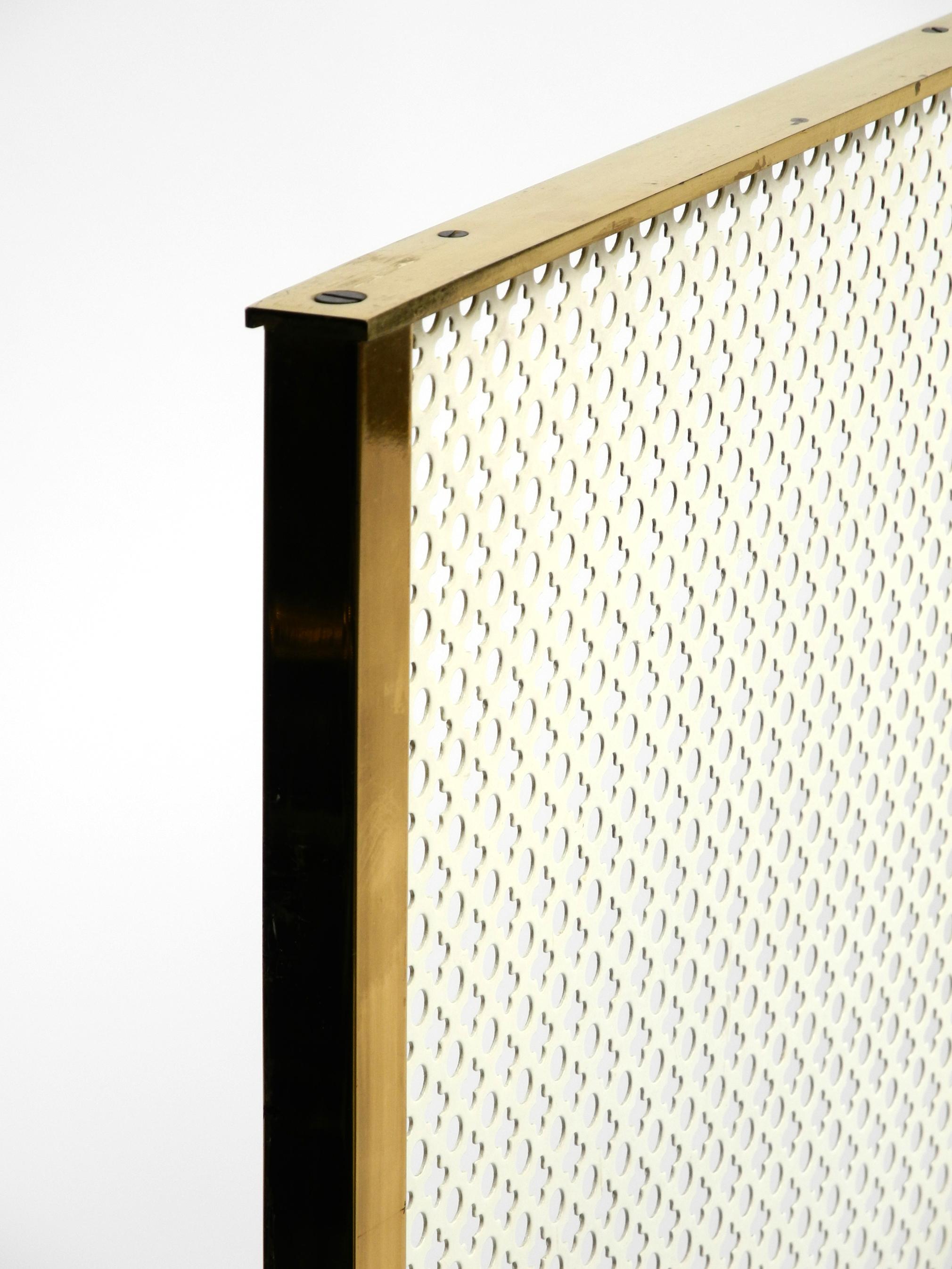 Beautiful Mid Century Radiator Covering Made of Brass and Perforated Sheet Metal For Sale 4