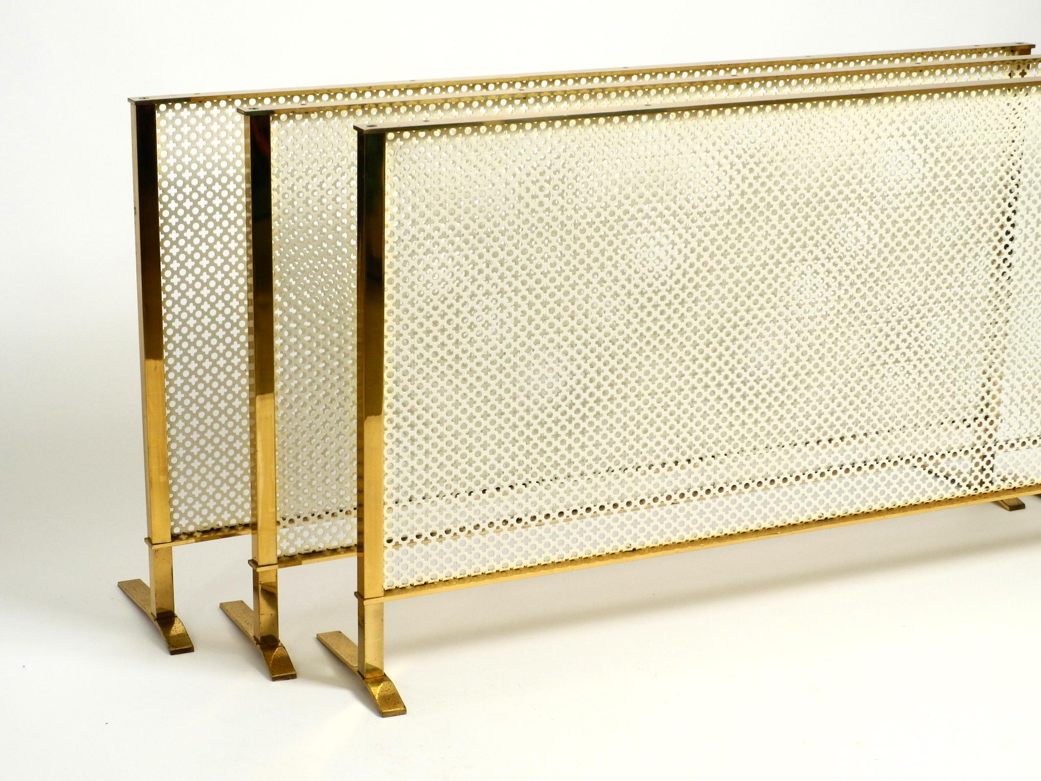 Beautiful Mid Century Radiator Covering Made of Brass and Perforated Sheet Metal For Sale 5