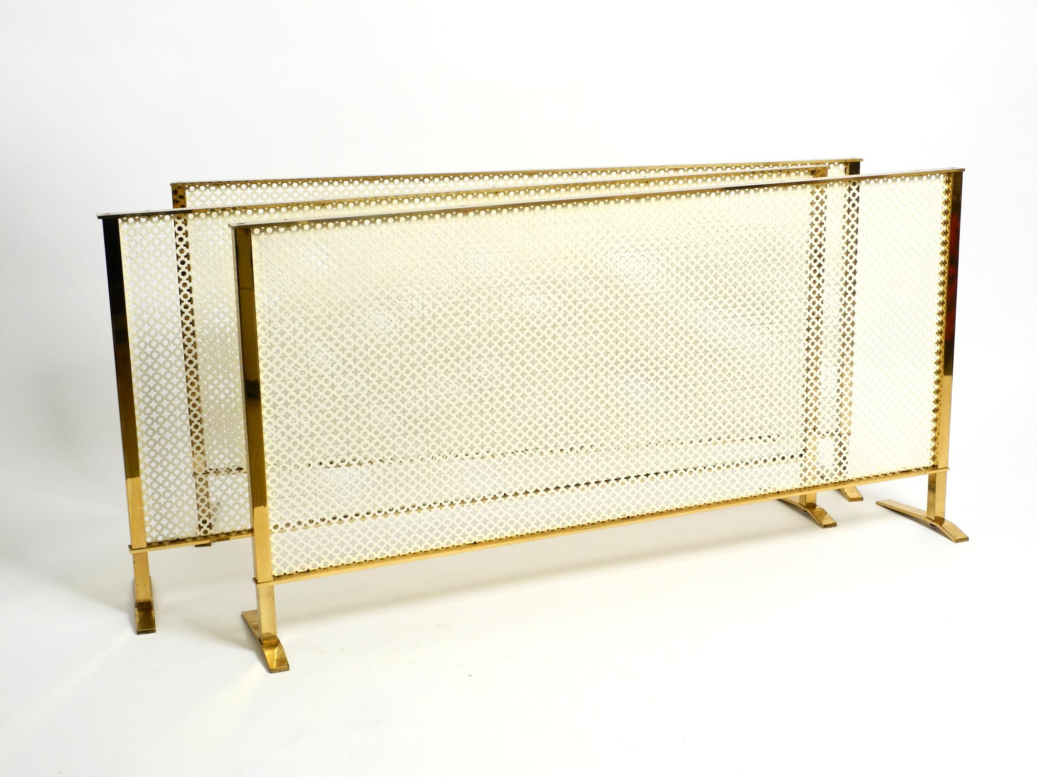Beautiful Mid Century Radiator Covering Made of Brass and Perforated Sheet Metal For Sale 6