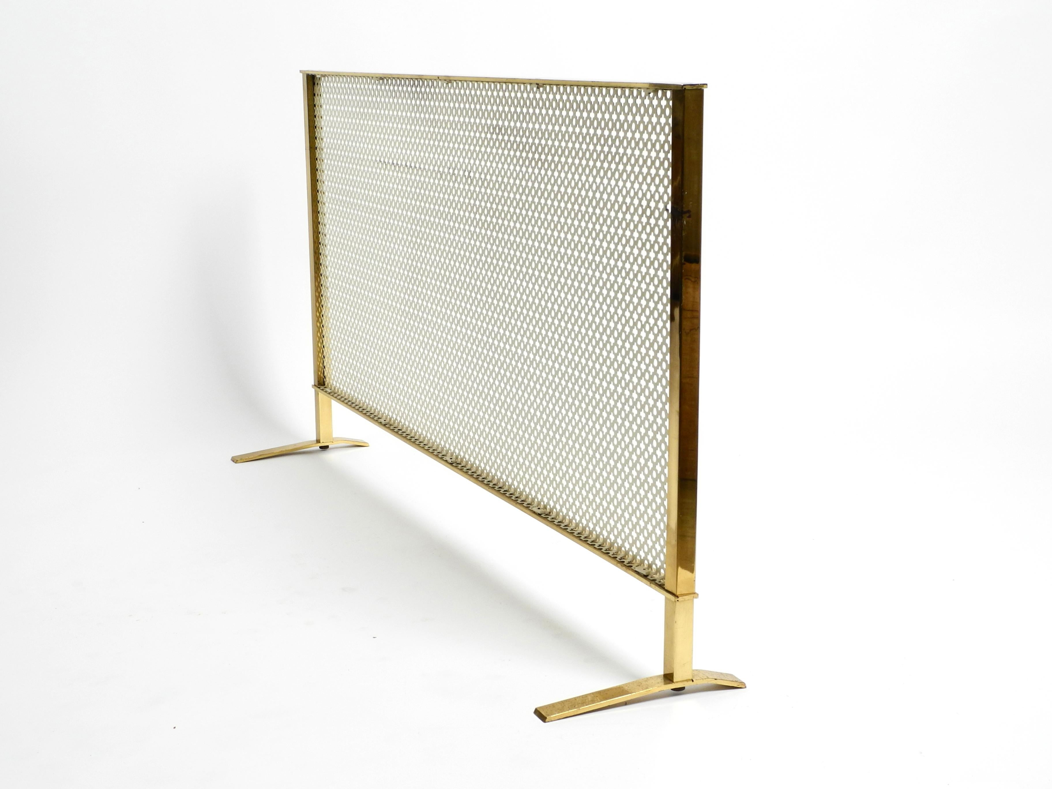 Beautiful Mid Century Radiator Covering Made of Brass and Perforated Sheet Metal For Sale 7
