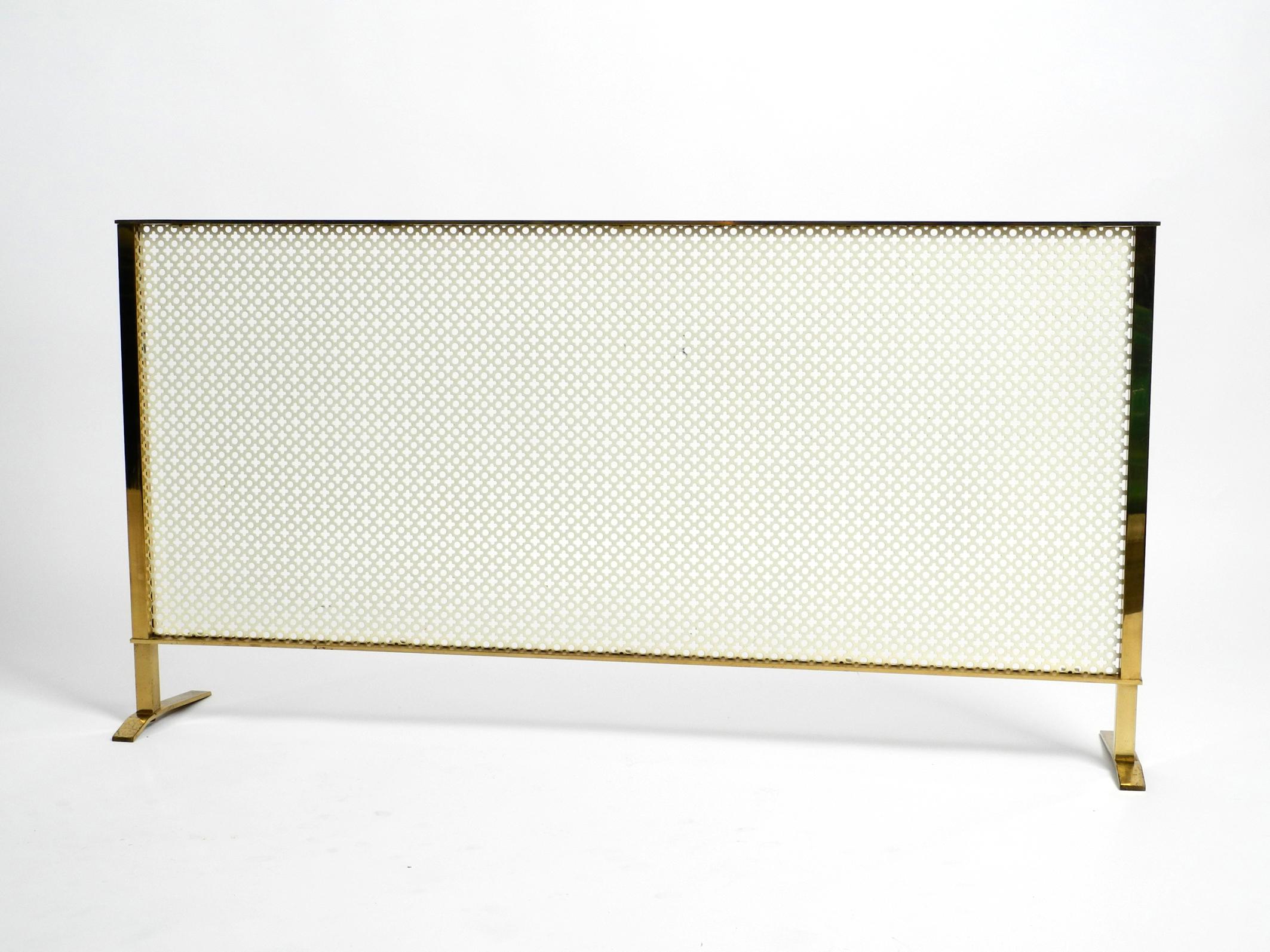 Beautiful Mid Century Radiator Covering Made of Brass and Perforated Sheet Metal For Sale 8