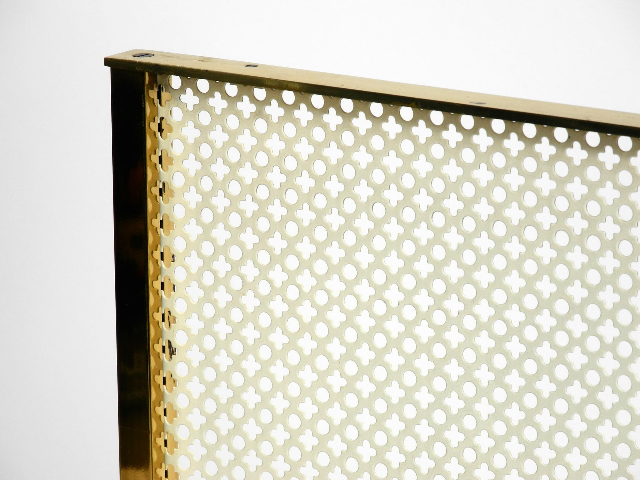 Beautiful Mid Century Radiator Covering Made of Brass and Perforated Sheet Metal For Sale 9