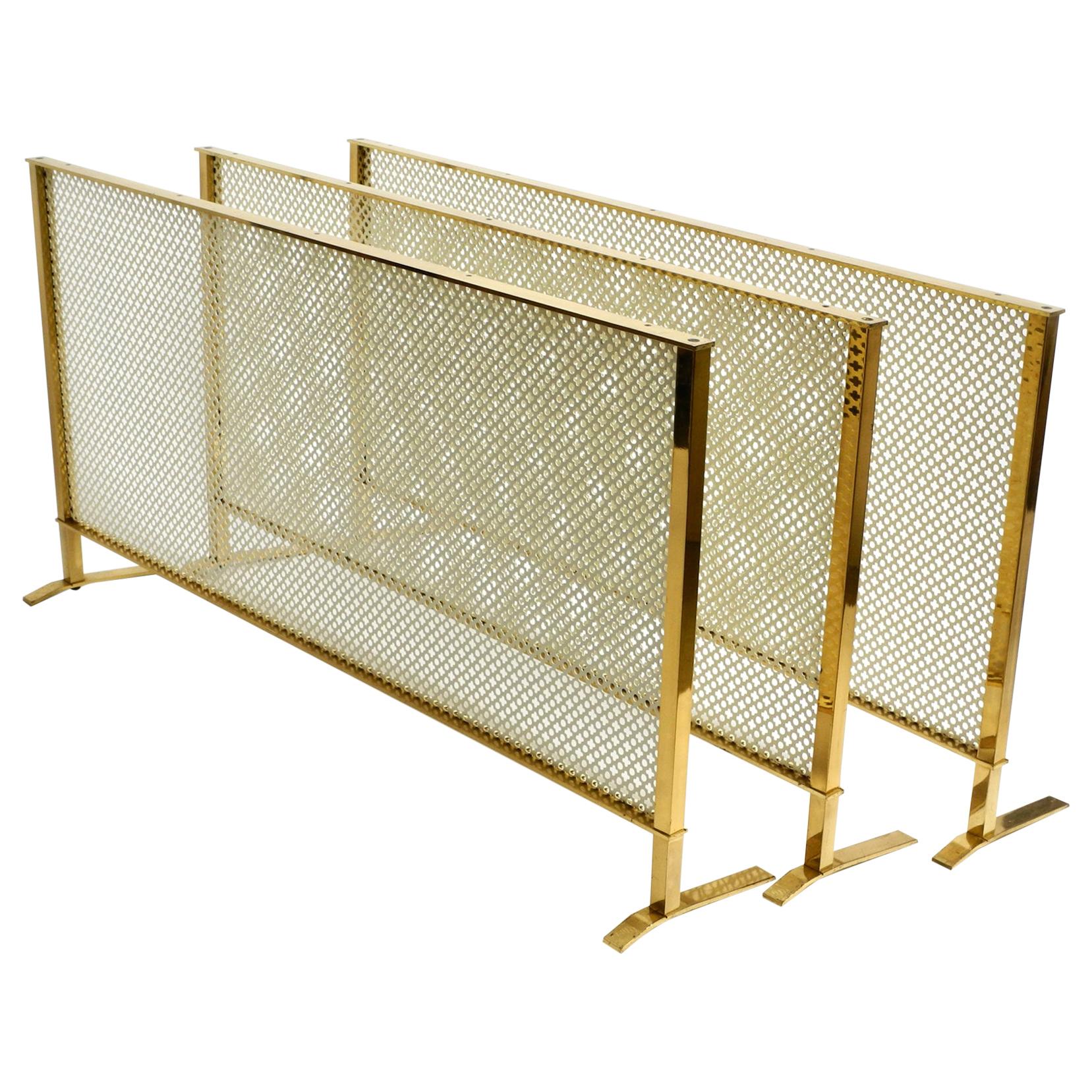 Beautiful Mid Century Radiator Covering Made of Brass and Perforated Sheet Metal For Sale