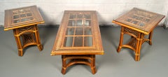 Beautiful Mid-Century Rattan Table Set