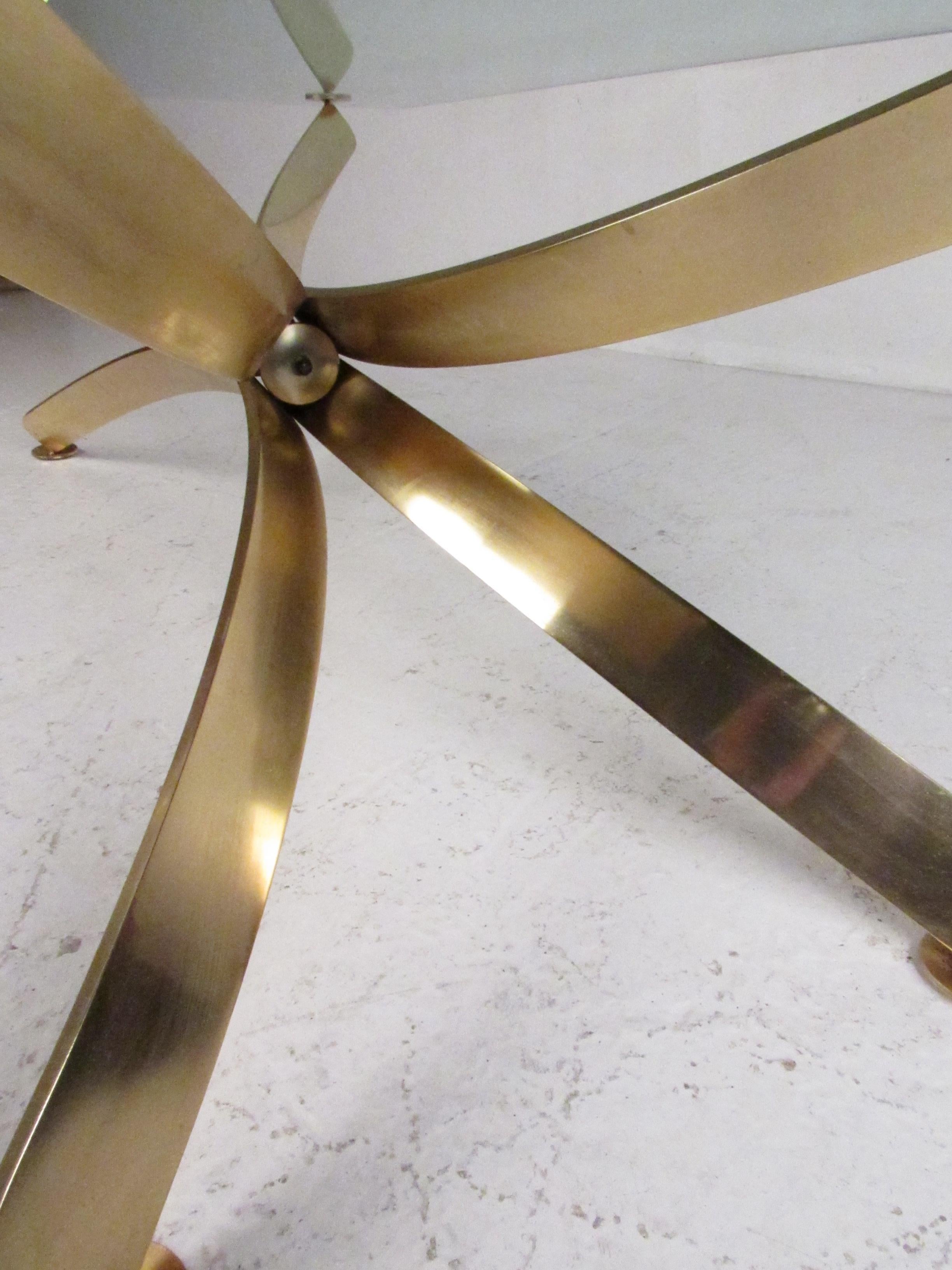 Beautiful Midcentury Roger Sprunger Style Brass Coffee Table 2