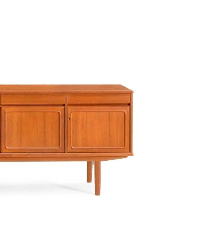 Norwegian Beautiful Mid Century Scandinavian modern 4 door teak credenza sideboard For Sale