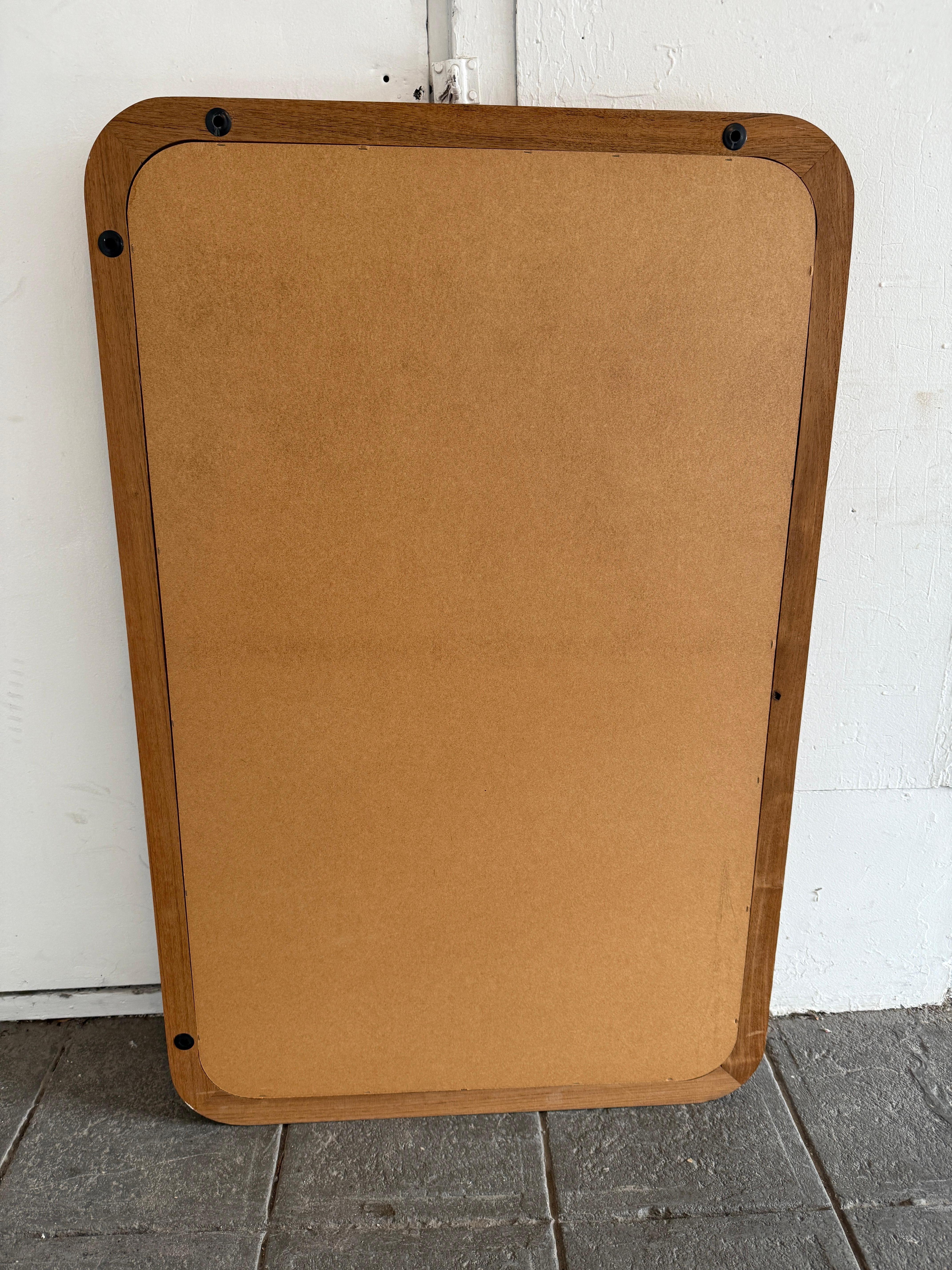 Beautiful Mid century sculpted danish modern teak wall mirror In Good Condition In BROOKLYN, NY