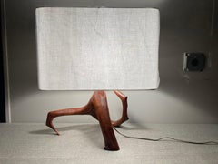 Beautiful Mid Century Table Lamp, Tree, Redwood