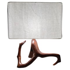 Beautiful Mid Century Table Lamp, Tree, Redwood