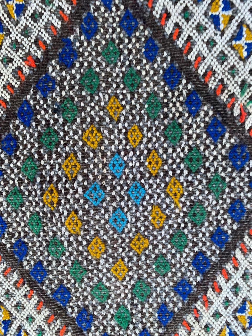 Wool Bobyrug’s Beautiful Mid Century Tribal Berbere Moroccan Rug For Sale