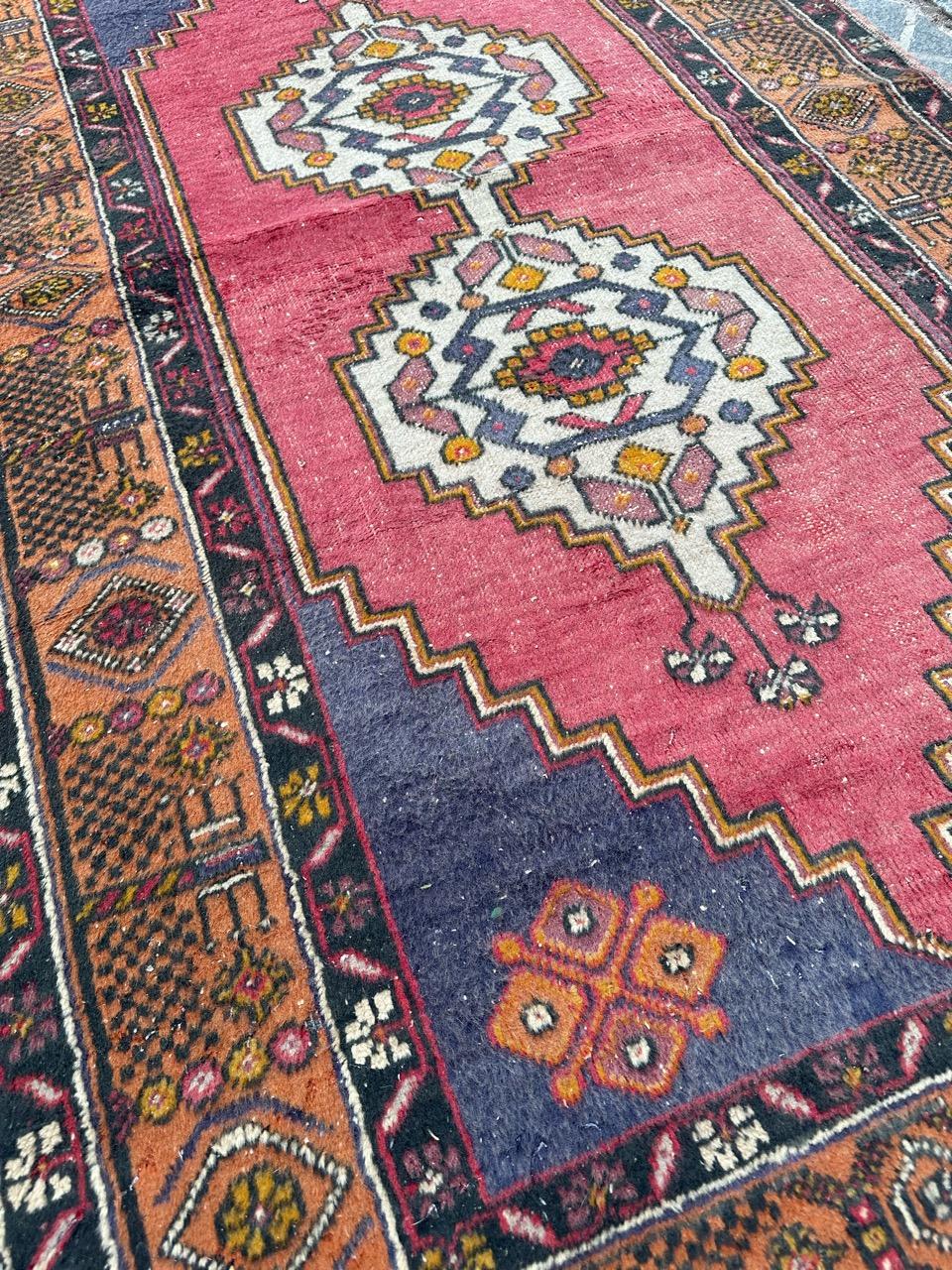 20th Century Beautiful mid century Turkish Anatolian rug For Sale