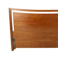 Beautiful Mid-Century Walnut King Bed Headboard curved Design