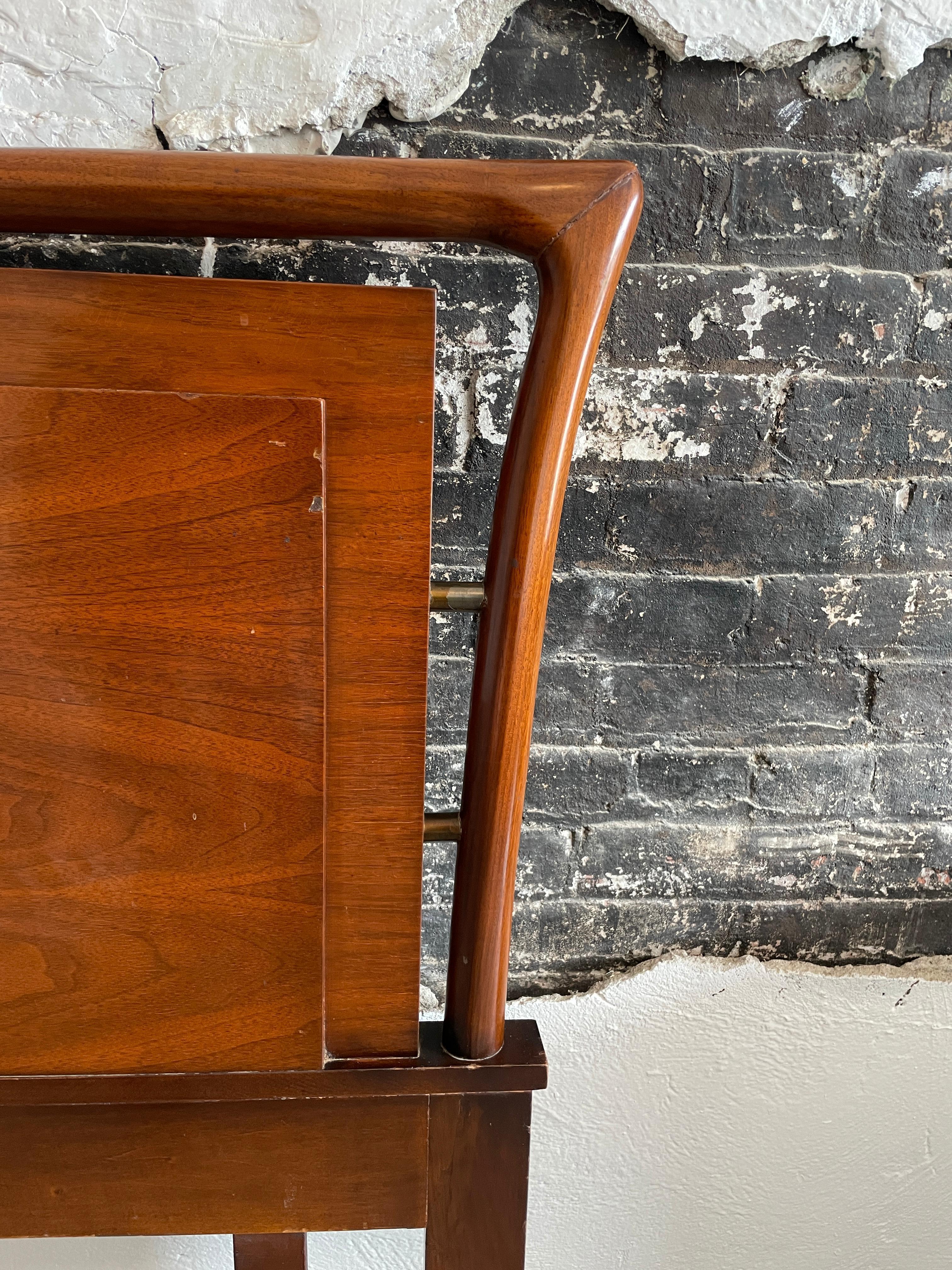 Woodwork Beautiful Mid-Century Walnut King Bed Headboard For Sale