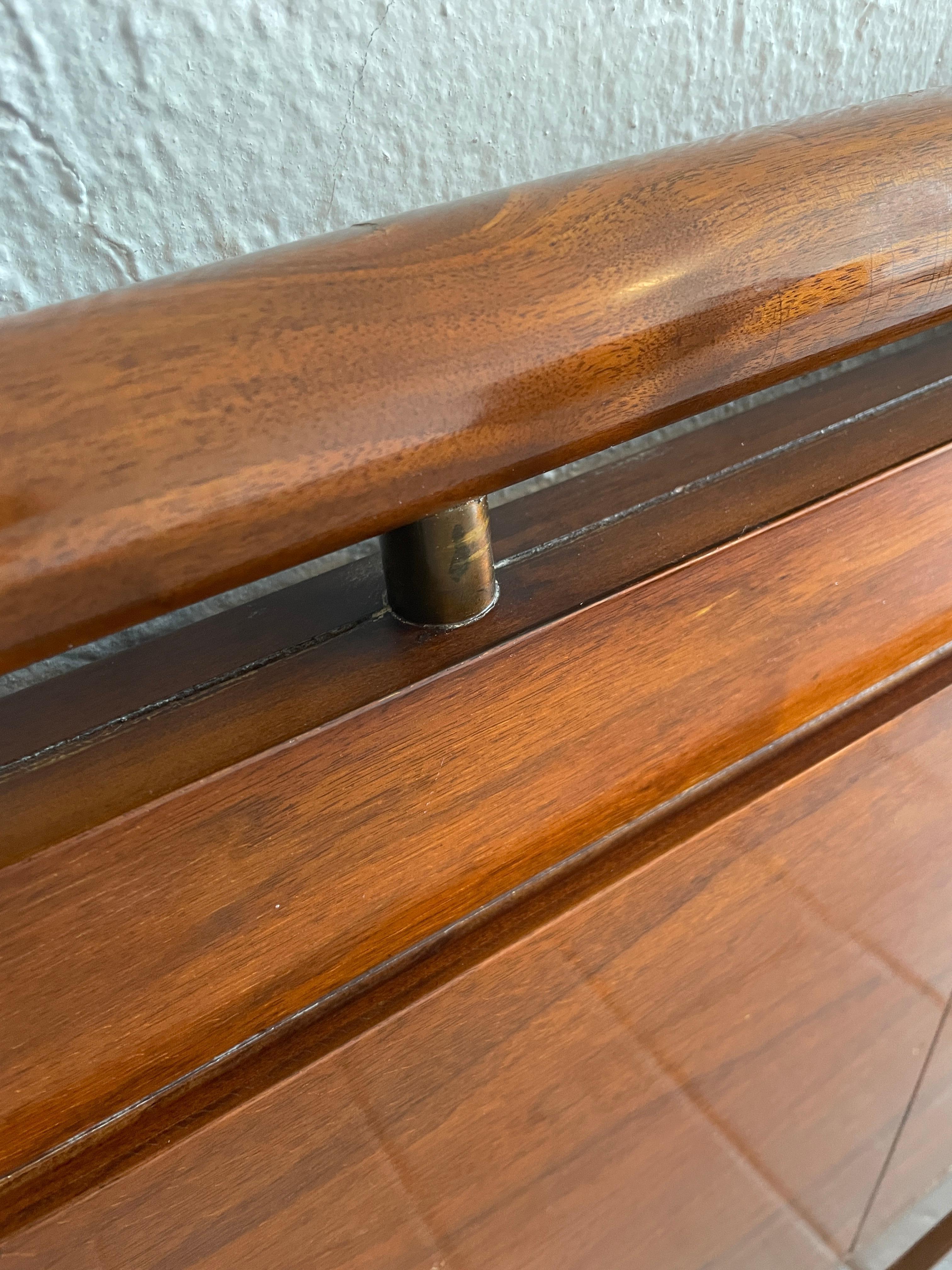20th Century Beautiful Mid-Century Walnut King Bed Headboard For Sale