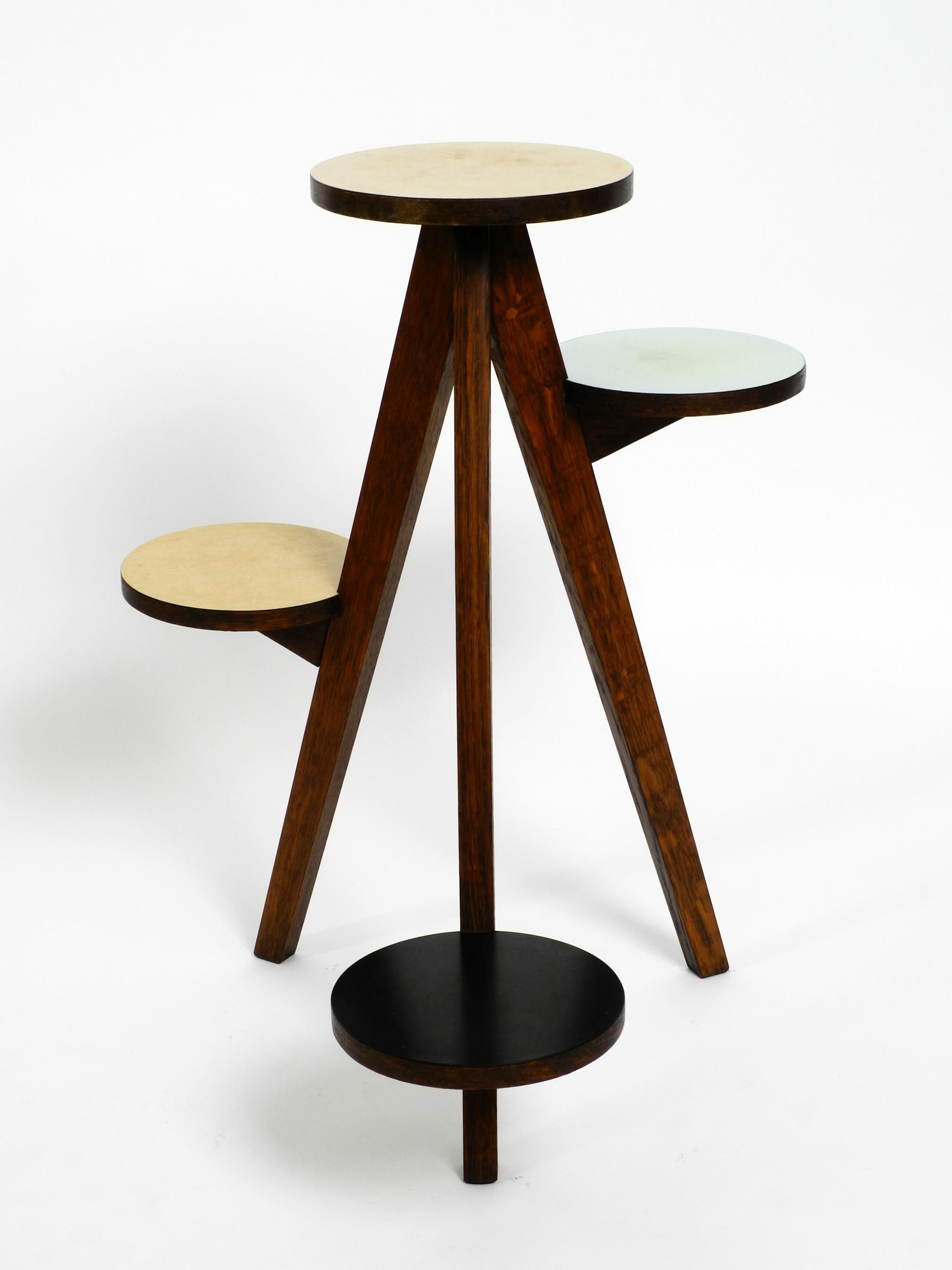 Mid-20th Century Beautiful Mid Century Wooden Tripod Plant Stand Made in the Czech Republic