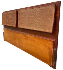 Beautiful Midcentury Cane Brass Headboard by Paul McCobb for Calvin King