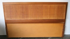 Beautiful Midcentury Cane Brass headboard by Paul Mccobb for Calvin Queen