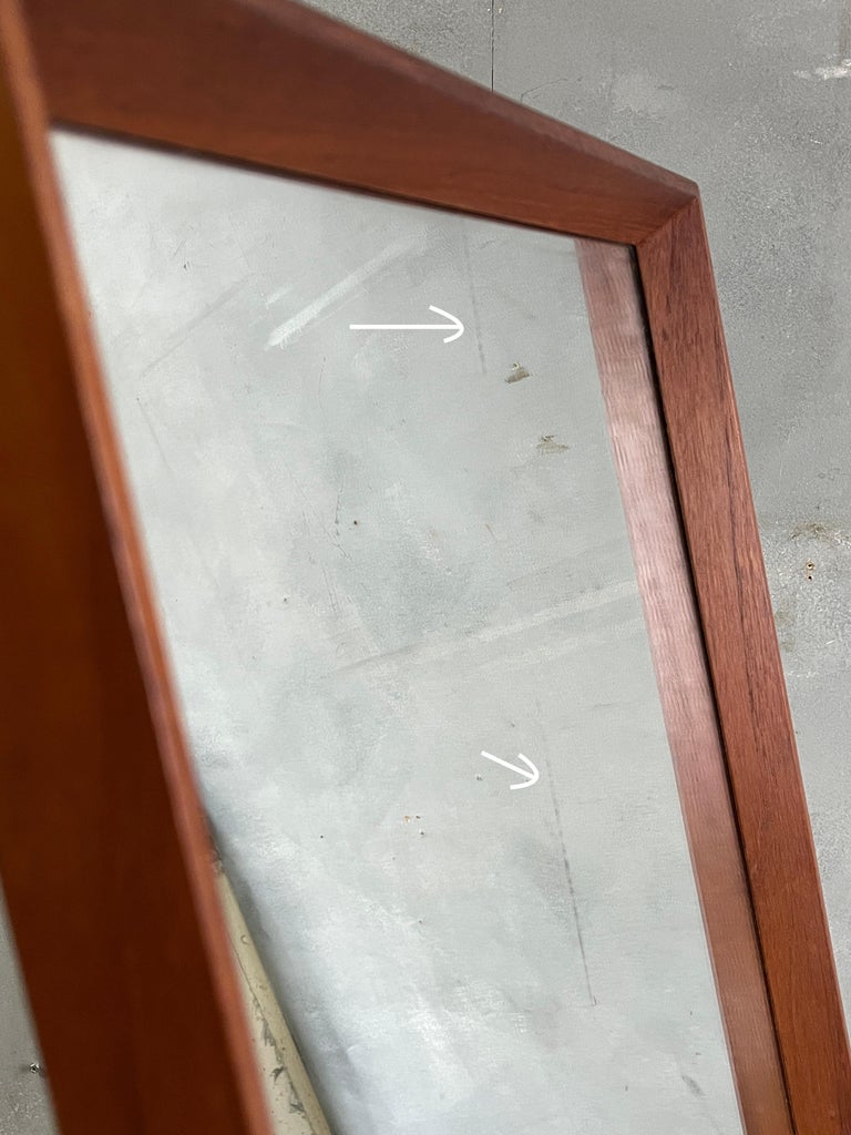 Beautiful MidCentury Floor Mirror with Floating Drawer by Arne Vodder